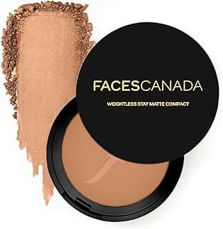 FACES CANADA Weightless Stay Matte Finish Compact Powder - Toffee 05, 9g | SPF 20 | Non Oily Matte Look | Evens Out Complexion | Prevents Acne | Blends Effortlessly | Pressed Powder For All Skin Types