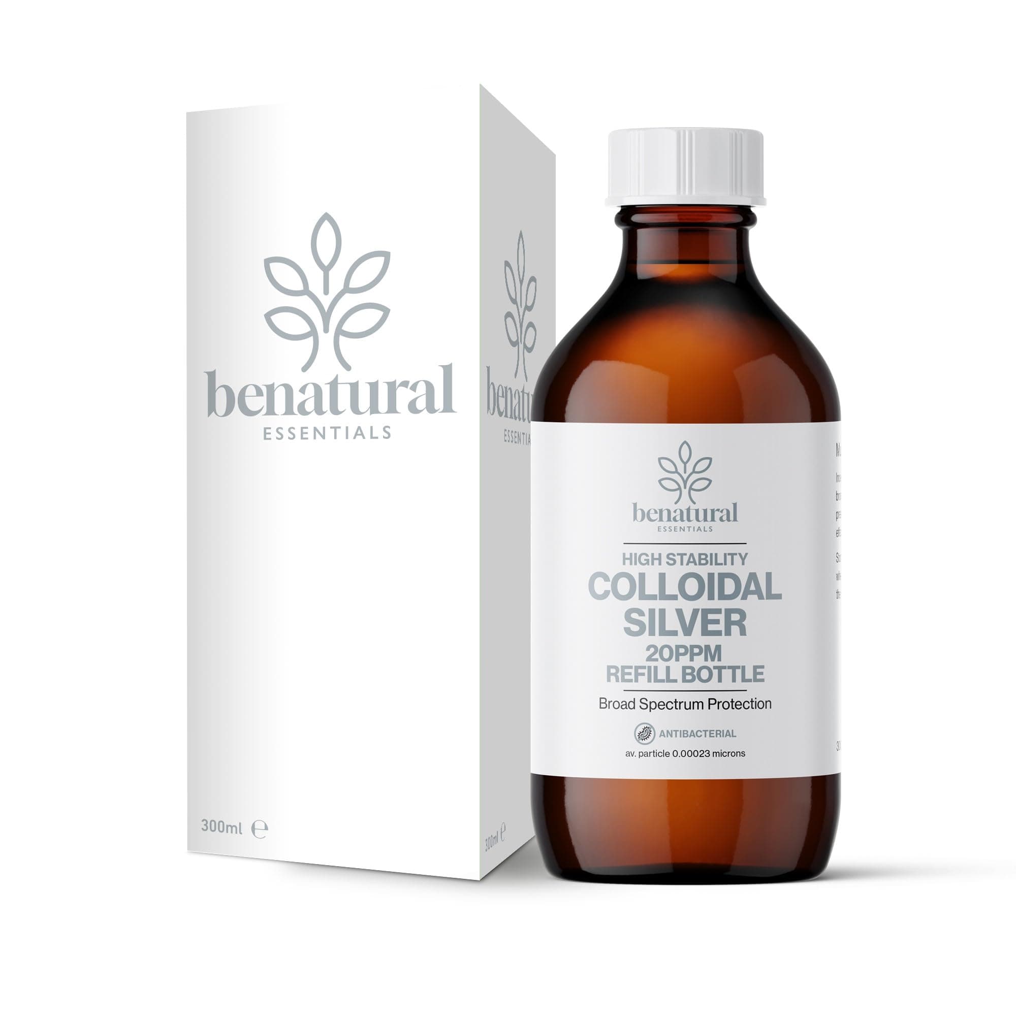 Colloidal Silver 300ml Bottle | Premium Quality 20PPM Silver | High PH | Manufactured in the UK | NEW PACKAGING
