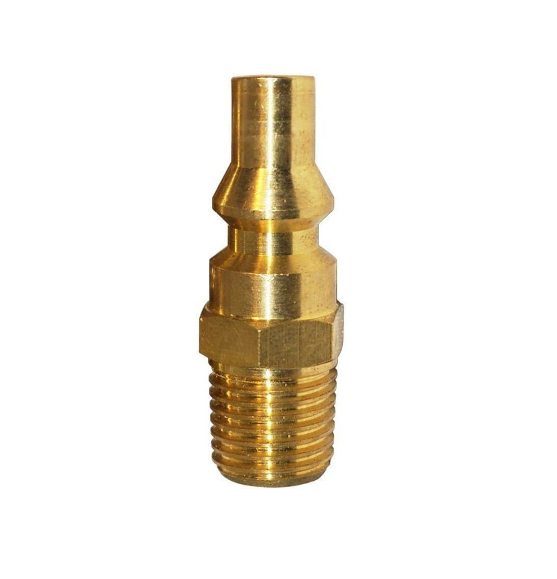 Propane Brass Quick Connect Fitting Adapter- Full Flow Male Plug x 1/4" Male NPT for RV Portable BBQ