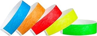 WristCo Variety Pack ¾” Tyvek Wristbands – 10,000 Pack | Green, Yellow, Red, Orange, Blue | Waterproof Paper Bracelets for Concerts & Events