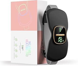 Latumab Heating Pads for Cramps, Portable Cordless Menstrual Heat Pad, Period Pain Relief Heating Pad with 3 Heat Levels and 3 Massage Modes, Back or Belly Heated Pad, Black