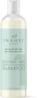 Inahsi Soothing Mint Gentle Cleansing Shampoo | Hair Shampoo for Men, Women, or Kids with Curly Hair | Hair Products for Naturally Curly Hair 12 oz | Made in the USA