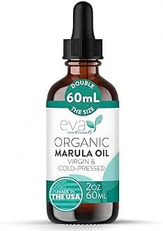 Eva Naturals 100% Pure Marula Oil – Cold Pressed Facial & Body Oil, Lightweight Dry Moisturizer for Skin, Hair, Face Care, Anti-Aging & Gua Sha Massage Serum – 60ml