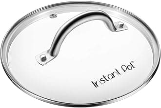 Instant Pot Tempered Glass Lid, 9.1-In, 6-Qt, Cooking Pot Lid, Stainless Steel Handle and Rim, Clear