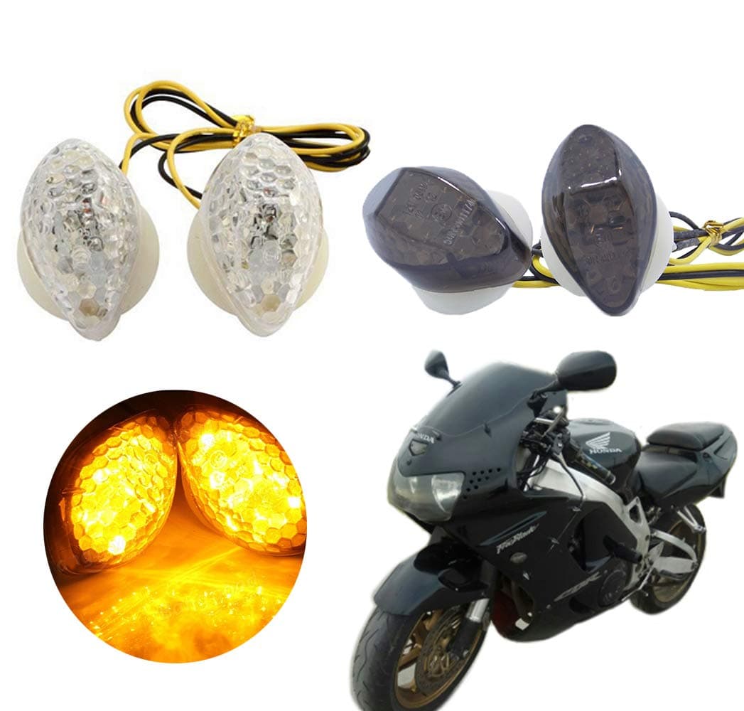 Motorcycle Flush Mount LED Turn Signals Light Indicator Blinker Fit For Honda CBR 600RR 1000RR 600/F4/F4i (Smoke)