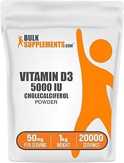 com Vitamin D3 Powder - Cholecalciferol, Vitamin D Supplements, 5000 IU - Gluten Free, 50mg (125mcg of Vitamin D3) per Serving, 1kg (2.2 lbs) (Pack of 1)