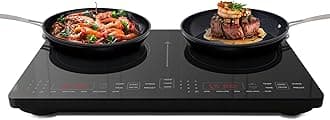 Nuwave Double Pro Cooktop Induction Countertop Burner, Portable, 900/1500/1800W with Dynamic Watt Technology, 50°F to 575°F, 8” Heating Coil, Shatter-Proof Ceramic Glass, Seamless IMD Touch Panel
