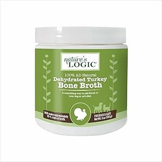 Dehydrated Bone Broth Powder - 100% Natural Dog & Cat Topper - Rich in Glucosamine & Chondroitin - Boosts Immune System - Gluten-Free, No Synthetic Ingredients - Turkey, 6oz