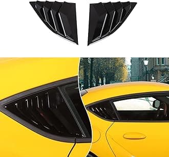 Rear Side Window Louver Cover Fit for Toyota Supra GR A90 A91 MK5 2019-2024, Side Window Louvers Air Vent Scoop Shades Trim Cover(Bright Black)