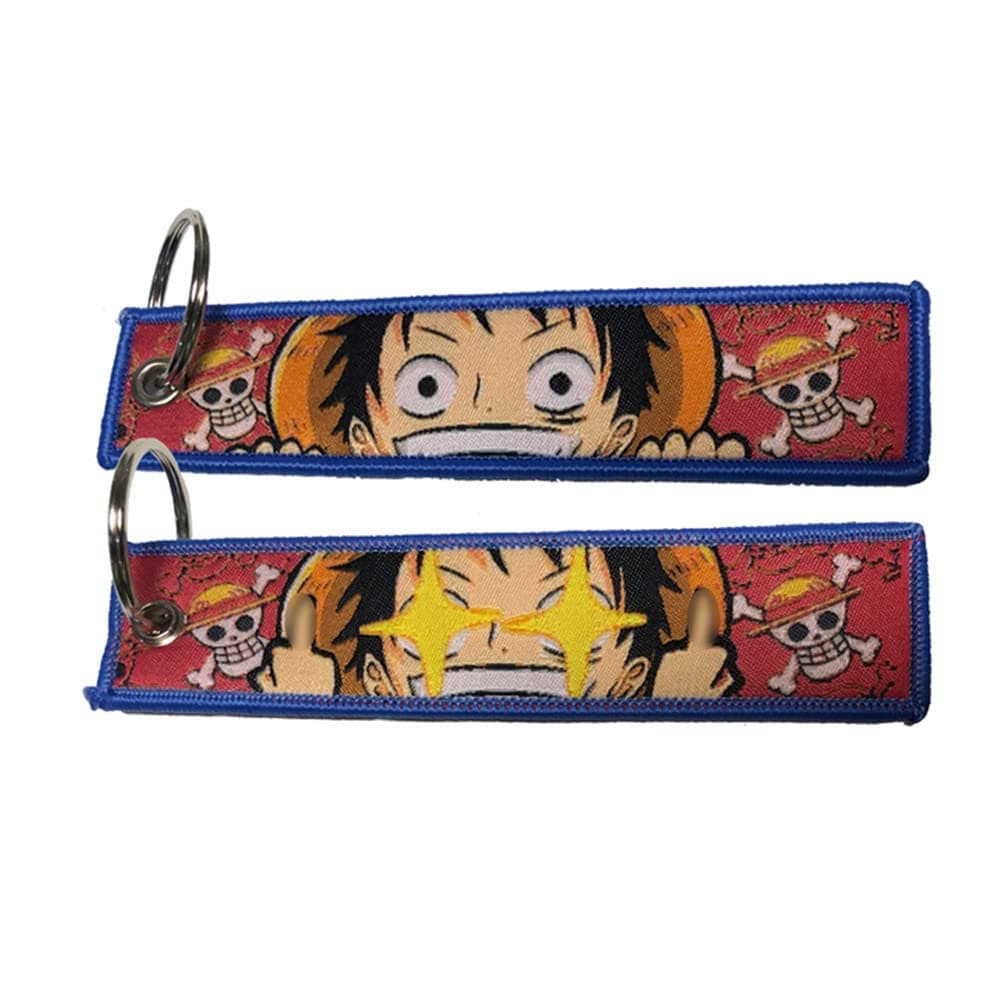 Mamarmot 2 Pack Anime Keychain Embroidered Key Jet Tag Backpack Tag Tail Car Key Ring Holder Key Fobs Keyring
