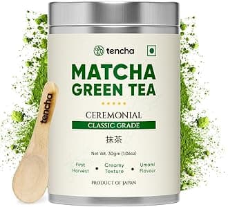 Tencha - Ceremonial Matcha Tea | 100% Pure Super Premium Grade | Japanese Matcha Green Tea Powder | Free Spoon | Vegan | Tested For Radiation | 30gms