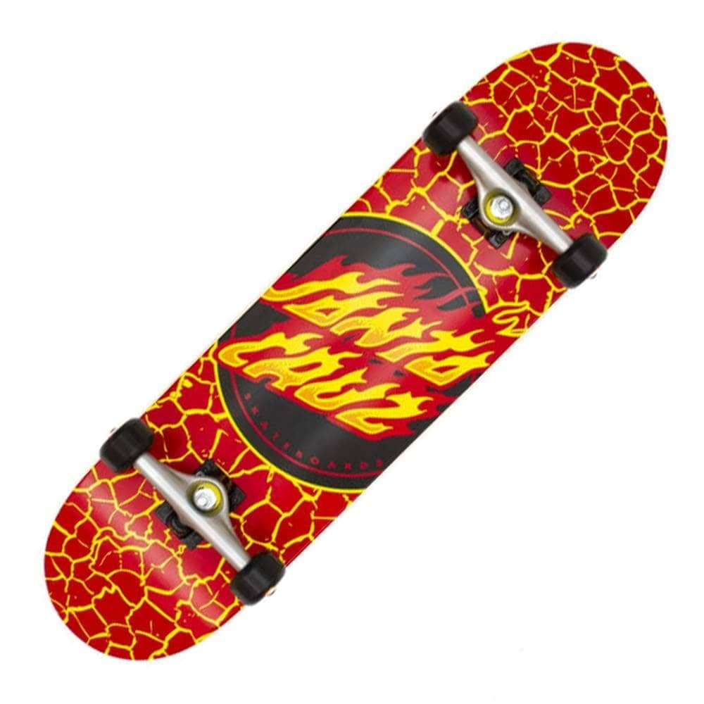 Skateboards Complete Flame Dot Red 8.25" x 31.5" Assembled