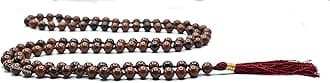 Mahogany Obsidian Crystal Japa Mala Ganthi - 108 Beads Buddhist Prayer Beads - AAA Grade Original Healing Gemstone Agate Mala for Yoga Meditation Spiritual Reiki Feng Shui