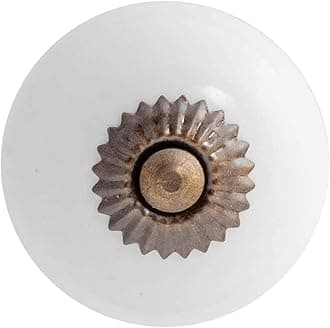 Nicola Spring Ceramic Cupboard Drawer Handle Knob - White