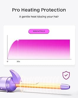 Wavytalk Pro Rotating Curling Iron Set, Automatic Curling Iron Set with 3 Interchangeable Ceramic Barrel(0.5”-1.25”), Adjustable Heat/Speed/Direction of Rotation, Salon-Quality Curls and Waves, Purple