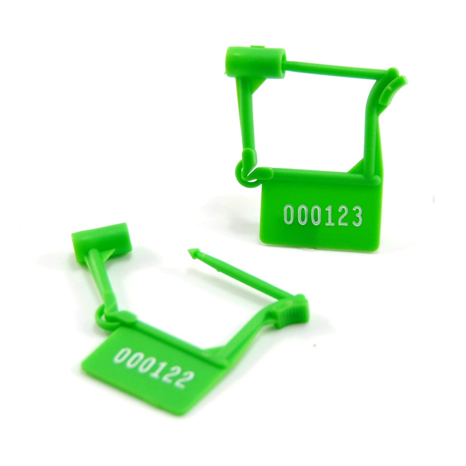 Tamper Proof Plastic Security Padlock Seals Numbered Disposable Safety Tags - Locks Self-Locking for Luggage Medical Clothing (1000 PCS) (Green)