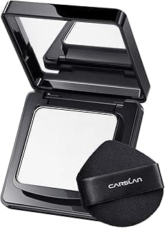 Waterproof Face Pressed Powder Compact, 24H Longlasting Oil Control Pressed Setting Powder Talc-Free Makeup, Shine Free, Poreless, Smooth, 01 Translucent for dry&com skin (0.28Oz)