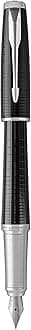Parker Urban Fountain Pen | Premium Ebony Metal Chiselled | Fine Nib with Blue Ink | Gift Box