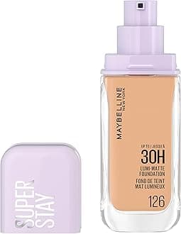 New York 30H Lumi Matte Foundation, Long-Lasting Ultra Fresh Look with Matte Finish, Buildable & Light Reflecting Foundation, Colour: 126 Medium, Cool, Superstay