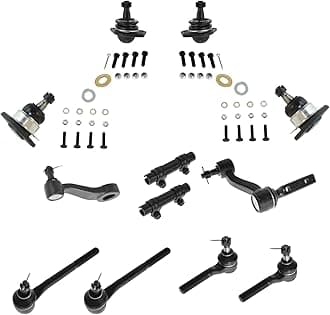 TRQ Front Steering & Suspension Kit Ball Joint Idler Arm & Bracket Assembly Pitman Arm Tie Rod Tie Rod Adjusting Sleeve Compatible with Chevrolet GMC Isuzu Oldsmobile