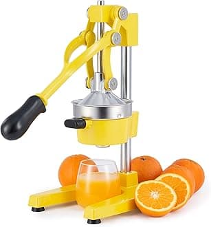 CO-Z Hand Press Juicer Machine, Manual Orange and Citrus Juicer for Pom Lime Lemon Juice, Commercial Squeezer and Crusher, Easy to Clean, Yellow