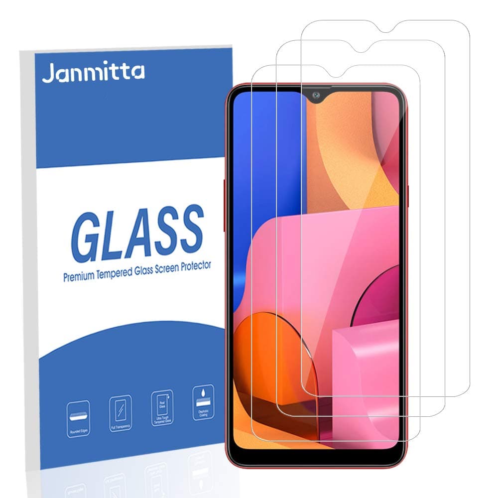 [3-Pack] Janmitta for Samsung Galaxy A20s Screen Protector, HD Protector [Anti-Scratch] [No-Bubble], Tempered Glass Film Glass for Samsung Galaxy A20s