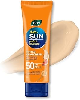Joy Hello Sun Natural Matte Tinted Sunscreen SPF 50 PA+++ (60ml) | Lightweight Broad Spectrum Sunscreen that Blends Easily with Soft Focus Effect | Water Resistant & Suitable for All Skin Type