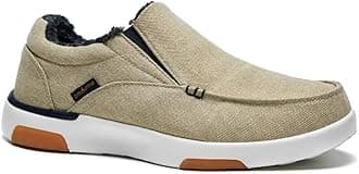 OrthoComfoot Men's Orthopedic Comfortable Slip-On Shoes with Arch Support, Orthotic Loafers for Plantar Fasciitis, Canvas Leisure Vintage Flat Walking Shoes for Foot and Heel Pain Relief