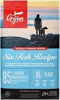 ORIJEN Dog Six Fish Recipe, 25lb, High-Protein Grain-Free Dry Dog Food, Packaging May Vary