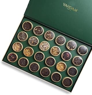 VAHDAM, Luxury Tea Gift Set | 24 Unique Loose Leaf Teas in Tin Caddies - Premium Tea Gift Box |Gluten Free & Non GMO | Gifts for Women, Men & Adults