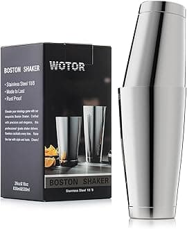 WOTOR Boston Cocktail Shaker Set, 18 oz & 28 oz Stainless Steel Weighted Shaker Tins, Metal Martini Shaker Drink Mixer for Bartending, professional Bar Tools for Bartender