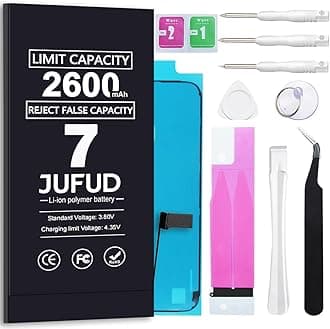 [Reject False Capacity] 2600mAh Replacement Battery Used for iPhone 7/7G， [New Version] 0-Cycle Lithium Polymer Batteries，(Models:A1660, A1778, A1779) Complete Repair Tool Kit and Instructions.