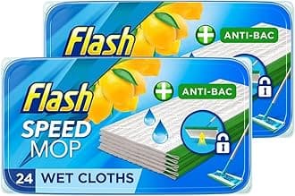 Flash Speedmop Antibacterial Lemon Wet Floor Cleaning Wipes 48