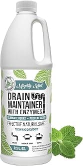 Mighty Mint Enzyme Drain Maintainer – Drain Cleaner & Deodorizer for Odor Control and Buildup Prevention – Safe for Pipes, Septic & Grease Traps - 32 oz.