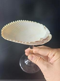 DOCLY&WOPL Handmade Seashell Wine Glasses Conch Cup Martini Glasses Cocktail Party Beach Wedding Bridesmaids Gifts (Shell#2)