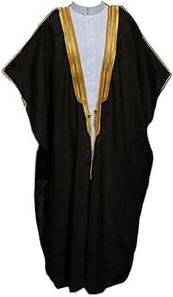 Bisht Cloak Arab Dress Thobe Saudi Mens Robe Eid Adult Size for Imam Eid Wedding Muslim