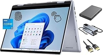 Dell Inspiron 14 2-in-1 Laptop, FHD+ 14 inch Touchscreen, Intel Core 5 120U (Beats i7-1355U) 10-Core CPU, 16GB RAM, 1TB SSD + 500GB Portable Storage Hub, Backlit KB, FP Reader, WiFi 6E, Win 11