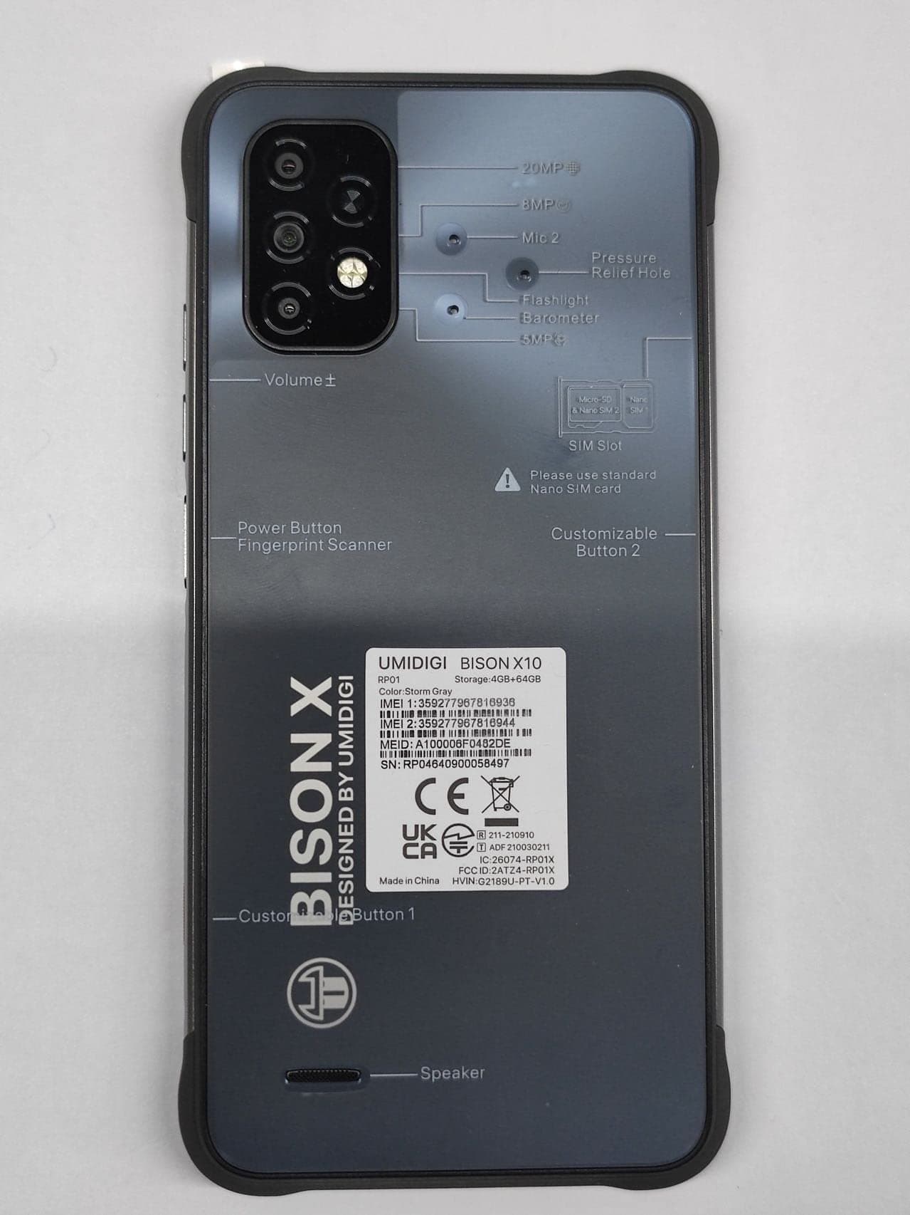 UMIDIGI Rugged Unlocked Smartphones, Bison X10 4G+64GB IP68/IP69K Waterproof Shockproof Phone Helio P60 Android 11 6.53" FHD+ 6150mAh Fast Charge NFC Rugged Smartphone