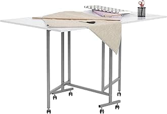 Studio Designs Sew Ready Folding Craft/Cutting Standing Table - 58.75" W x 36.5" D x 36.5" H - Sewing Table - Silver/White
