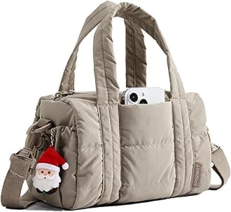 BAGSMART Reiki Gym Bag for Women, Mini/Medium Crossbody Bags for Women, 5L Dance Bag with Detachable Strap, 15L Yoga Mate Bag with Wet & Dry Pocket, Mini/Sand Brown