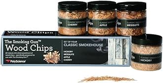 The Smoking Gun Woodchips, Mesquite, Hickory, Applewood and Cherrywood, Set of 4