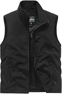 Men's Softshell Vest Outerwear Zip Up Sleeveless Quick Dry Fishing Vests Outdoor Casual Multi Pocket Jacket for Hiking Golf