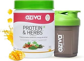Protein & Herbs for Women (Mango) I Manage Weight, Energy & Metabolism | Clean Protein, Shatavari, Green Tea I No Added Sugar, 1lbs + Shaker