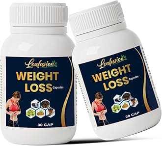 LEAFUSION Natural Weight Loss Capsules Effective Fat Burner & Slimming Supplement for Men Women Ladies & Girls Herbal Weight Reduction Formula for Belly Fat Cut Boosting Metabolism & Energy Herbal Weight Management Pills