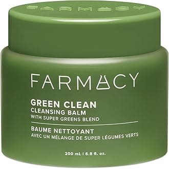 Farmacy Makeup Remover Cleansing Balm - Green Clean Waterproof Makeup Remover Balm + Oil Cleanser for Face - Gently Melts Make Up + SPF - Hydrates + Softens Skin with Super Greens + Papaya (200ml)