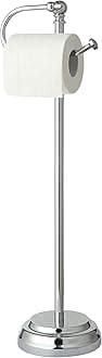 SunnyPoint Classic Bathroom Free Standing Toilet Tissue Paper Roll Holder Stand Chrome Finishing