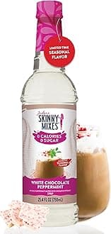 Sugar Free Coffee Syrup, White Chocolate Peppermint Coffee Flavoring Syrup, Zero Calorie Drink Mix for Lattes, Baking, Protein Shake, Dairy & Gluten Free, Kosher, 25.4 Fl Oz