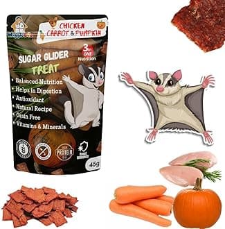 Chicken, Carrot & Pumpkin Sugar Glider Treat | Protein Rich | Natural Detoxifier | Crunchy Food Snack | 45g