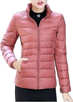 Packable Puffer Jacket Women Plus Size Winter Warm Jacket Padded Coats Lightweight Down Jacket Long Sleeve Outerwear