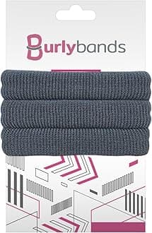 Burlybands - The Ultimate Hair Ties for Thick Heavy or Curly Hair. No Slipping Damage Breaking or Stretching Out. Seamless Ponytail Holders Scrunchies Sports Hair Ties for Thick Hair (Dk Gray 3 Pcs)